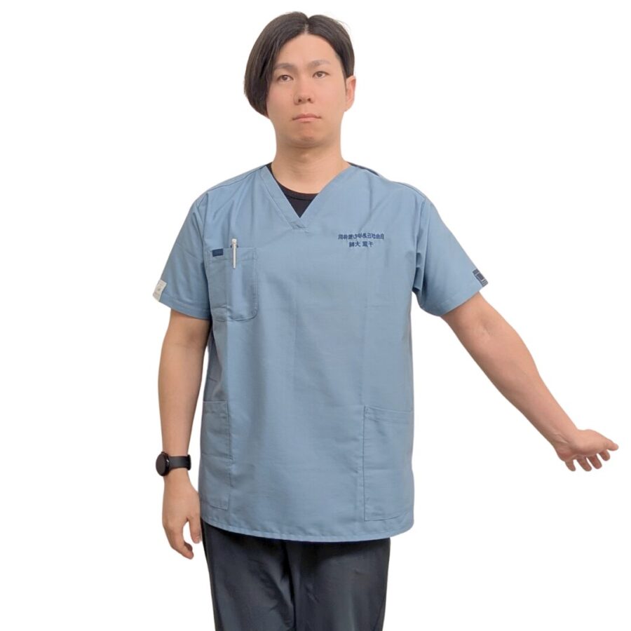 正中神経セルフチェック④ 腕を身体の横からゆっくり持ち上げます。