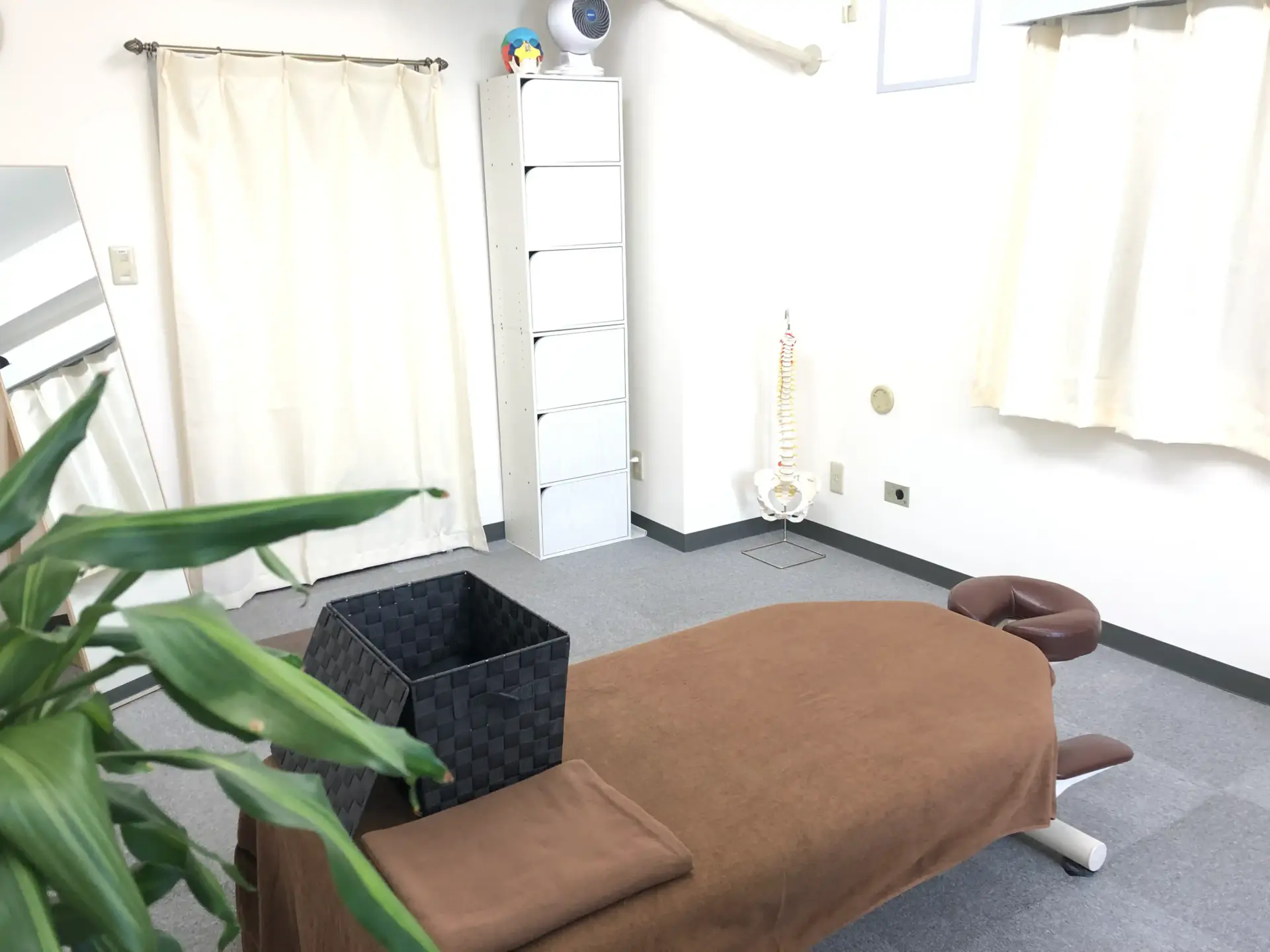 自由が丘あゆむ整体院の個室施術室
